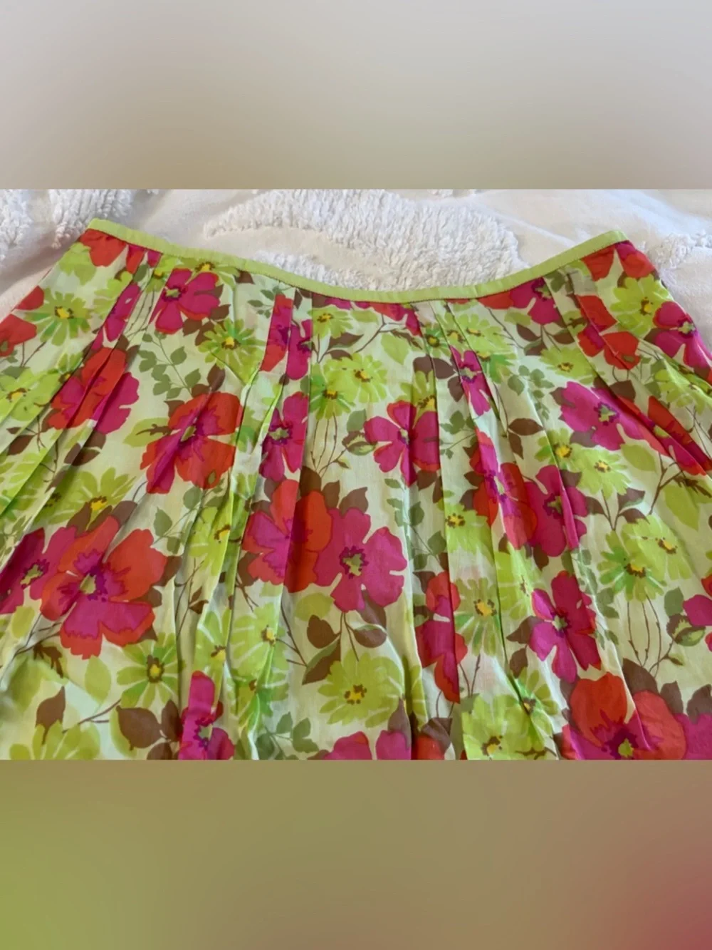 Liz Claiborne Bright Floral Circle Skirt in Lime & Pink - Picture 11 of 16